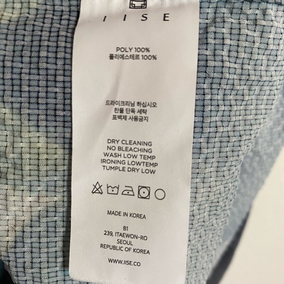 Iise Floral Blue Camp Shirt Orchid Print Short Sleeve Button Up Lightweight - Picture 10 of 10